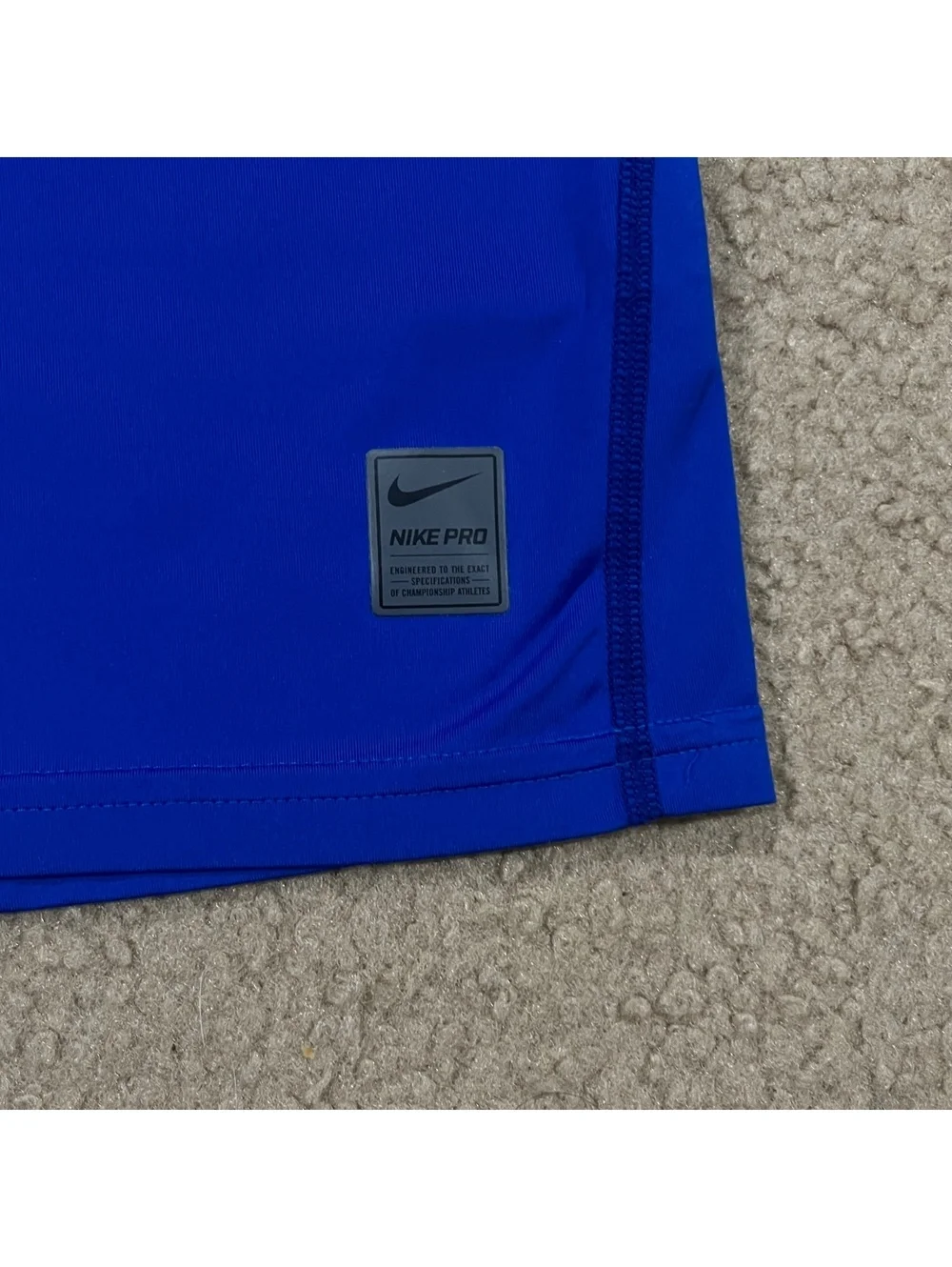 Nike Pro Boys Blue Swoosh Short Sleeve T Shirt Fitted Size Large